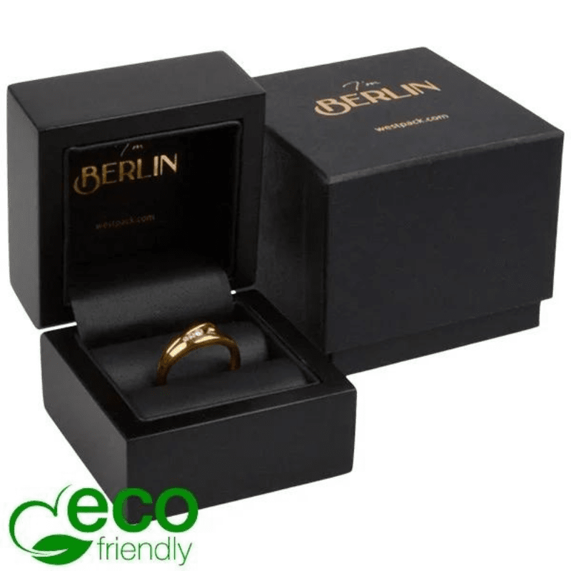 900.002693 Berlin ECO Jewellery Box for Ring Matt Black Wood 1 Karp Berlin sõrmusele 19402, must musta sisuga - Image 1