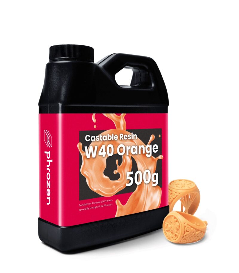 DF-99367_Phrozen_castable resin W40 Orange 500g Phrozen Resin Castable Resin W40 Orange (0.5KG) - Image 1