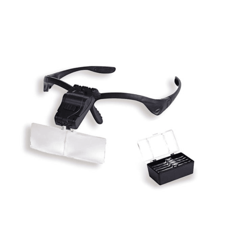 Binocular Magnifying Glasses With Frame, Led And 5 Lenses Luupprillid LED-tulega ja 5 klaasiga (1x–3,5x) - Image 1