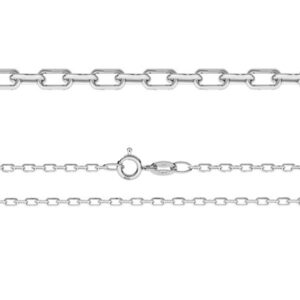 Finished Chains necklace anchor chain diamond cut sterling silver 925 ad70 55cm