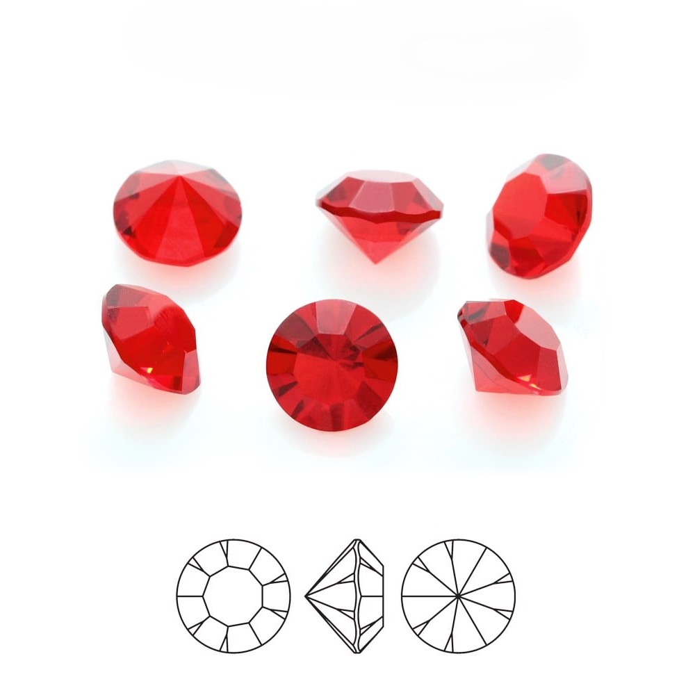 preciosa-crystal-chaton-pure-round-stone-pointed-back-unfoiled-light-siam preciosa crystal chaton pure round jewelleey stone light siam red