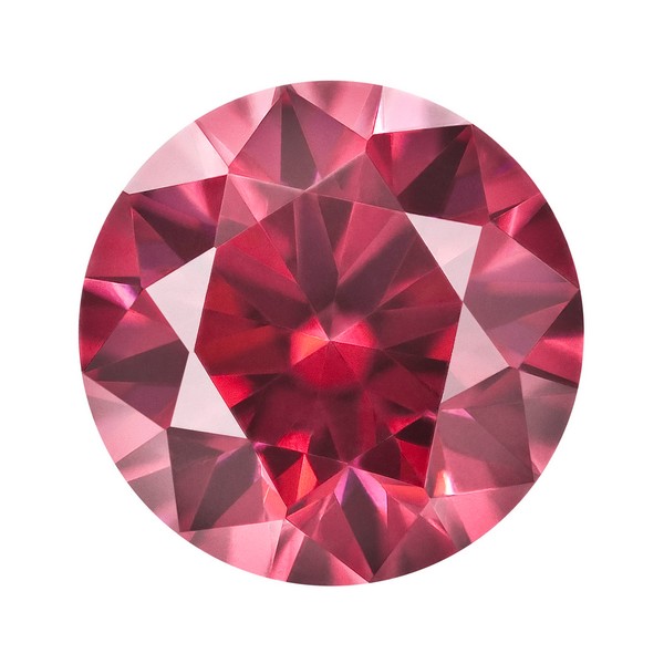 Red round cubic zirconia Red dark pink cubic zirconia