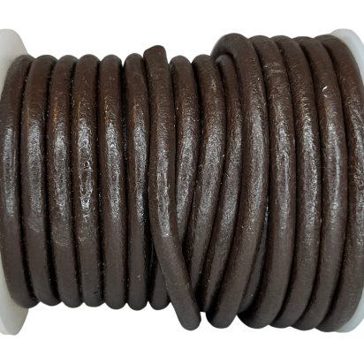 Round Leather Cord - 5mm - Brown Round Leather Cord - 5mm - Brown