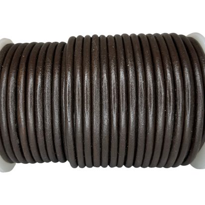 Round Leather Cord - Coffee brown - 4mm Round Leather Cord - Coffee brown - 4mm