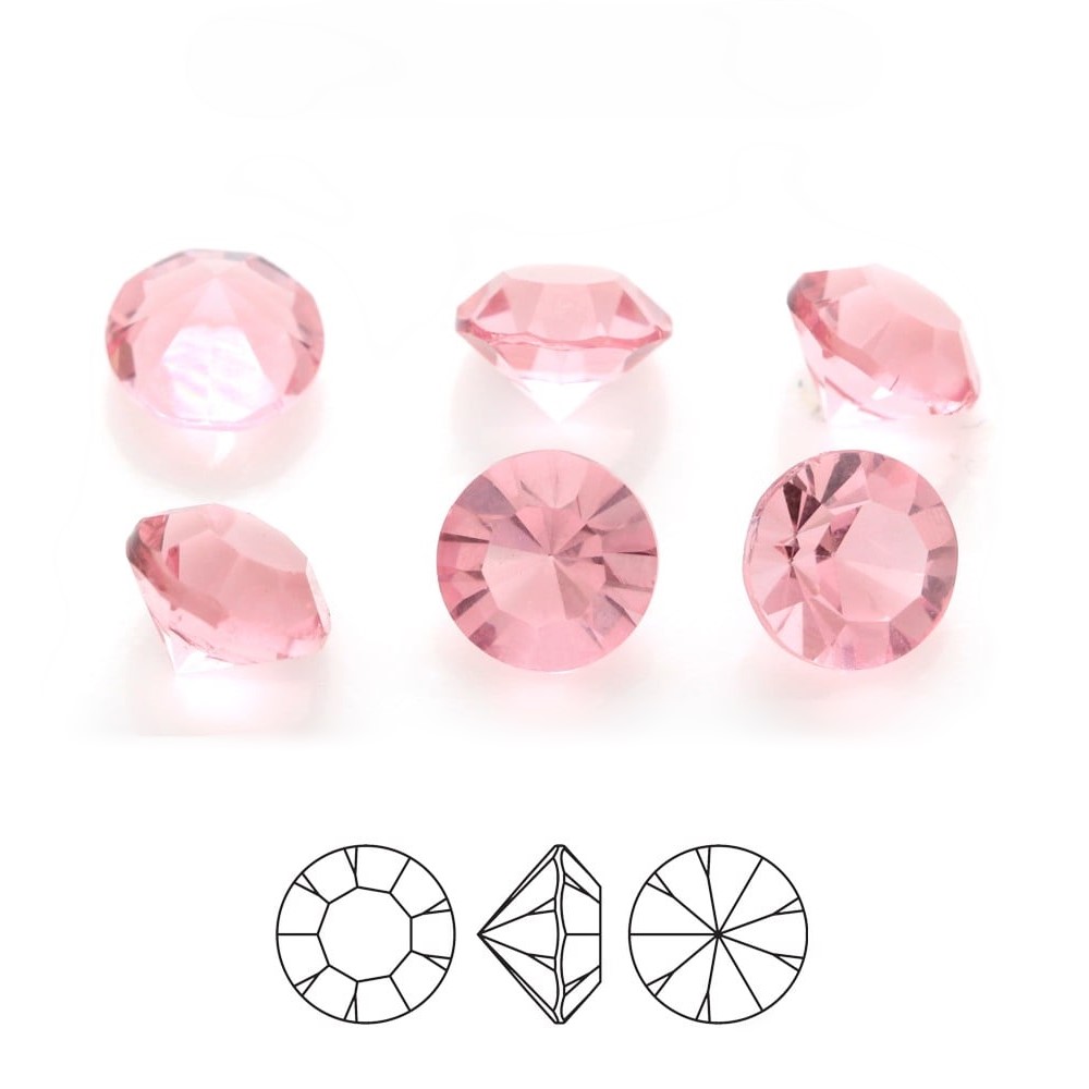 preciosa crystal chaton pure round jewellery stone light pink