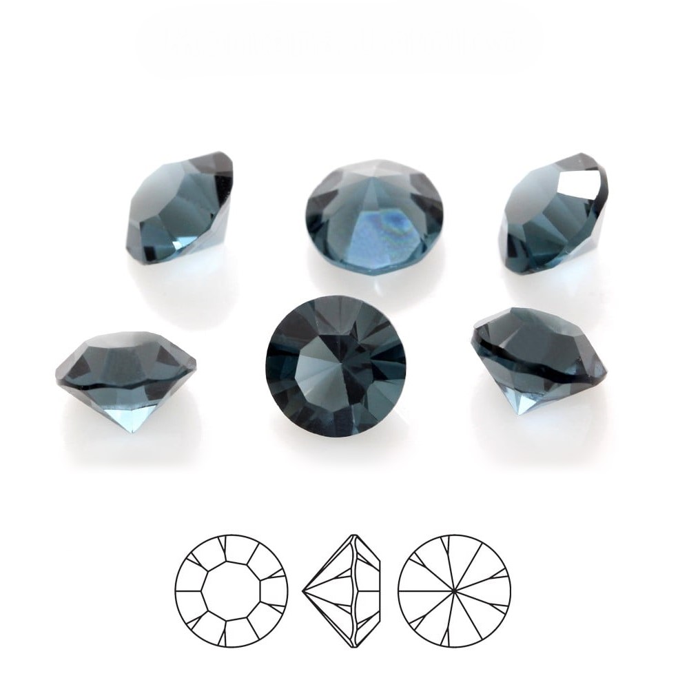 preciosa crystal chaton pure round stone pointed back unfoiled montana