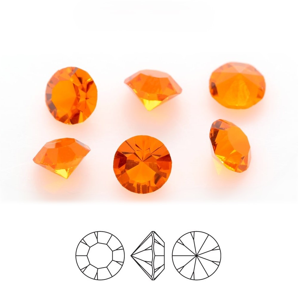 preciosa crystal chaton pure round stone pointed back unfoiled sun orange cubic zirconia preciosa crystal chaton pure round stone orange cubic zirconia