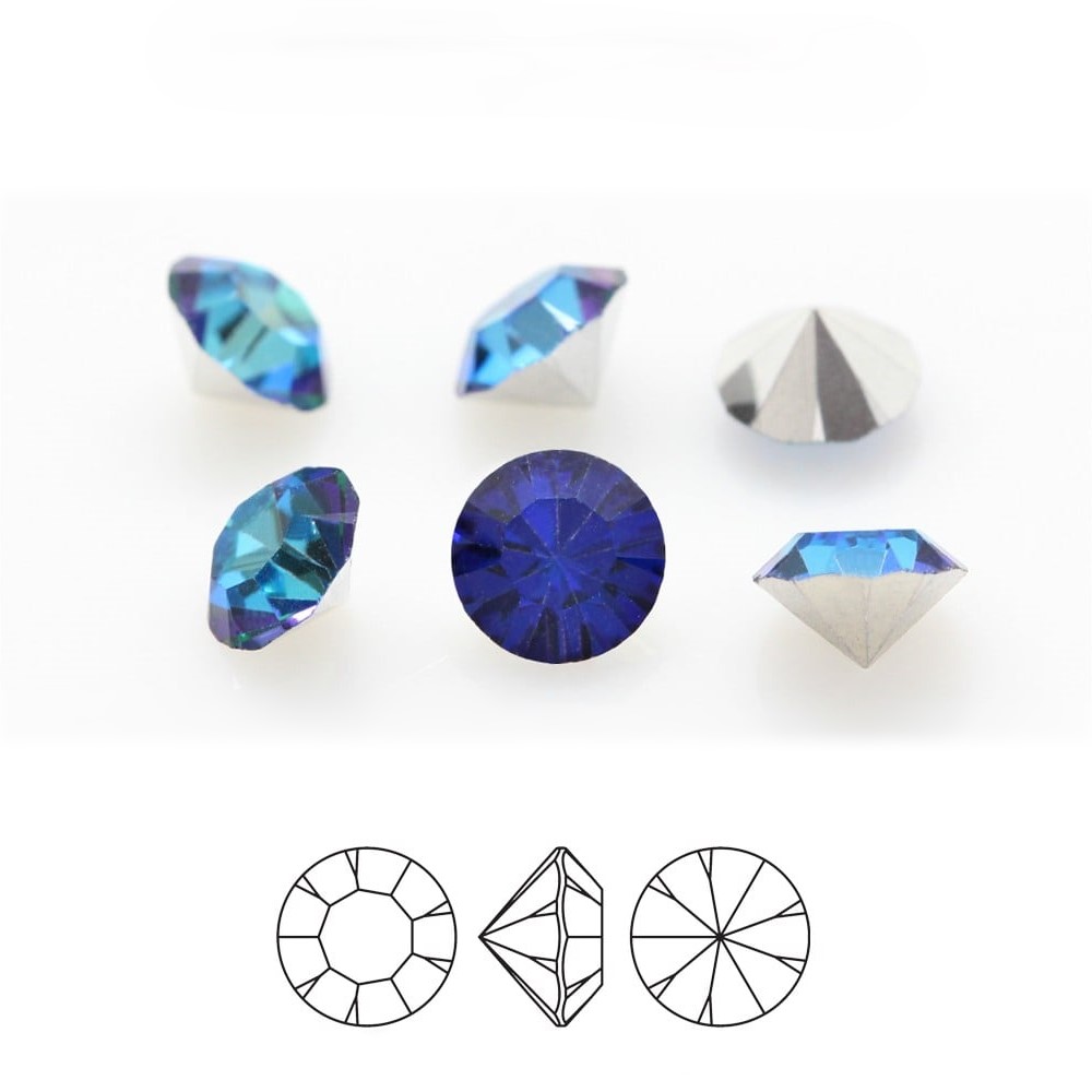 preciosa crystal chaton round stone crystal bermuda blue
