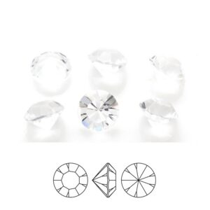 preciosa crystal sample chaton round stone pure crystal unfoiled