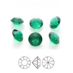 unfoiled emerald coloured cubic zirconia preciosa crystal chaton pure round stone pointed back
